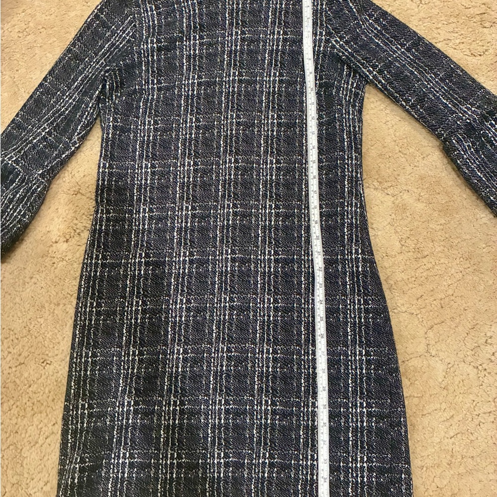 Banana Republic Black and White Checkered 3/4 Sleeve Dress